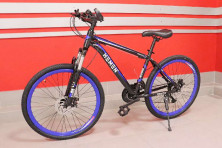 Велосипед 26 HEMEN MTB-01A алдвойной обод,  диск тормоза,  стальная рама 17,  21ск,  чёрно-синий